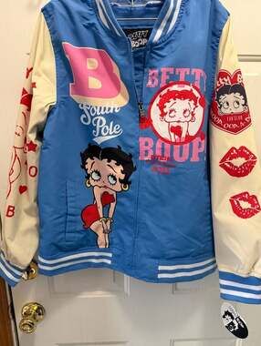 NWT Southpole x Betty Boop Blue Graphic Varsity Bomber Jacket
